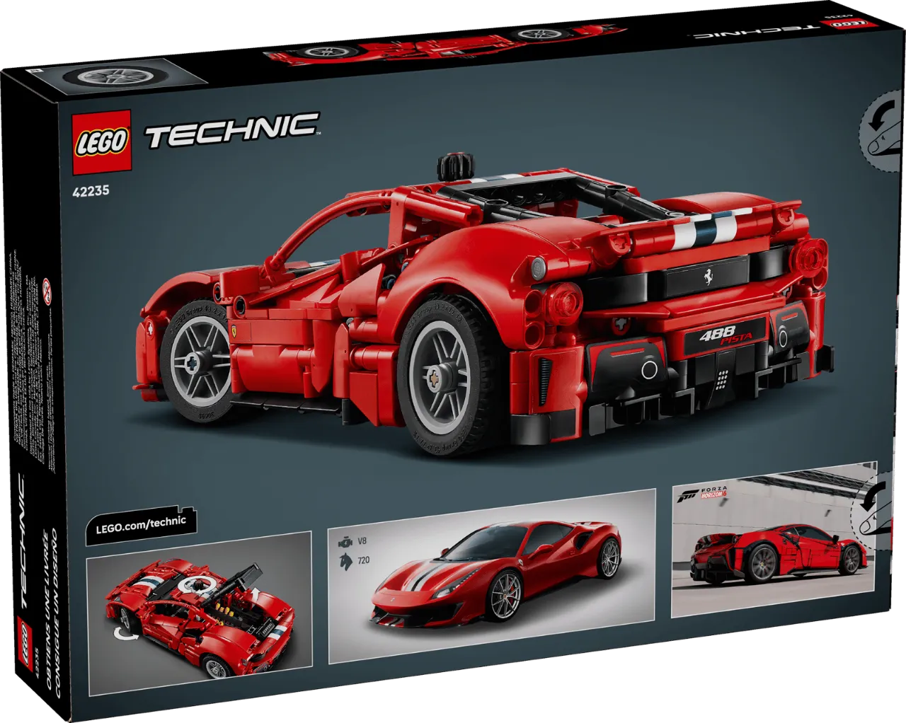 Ferrari 488 Pista Car, Lego Technic Collection 882 Pieces, 42235
