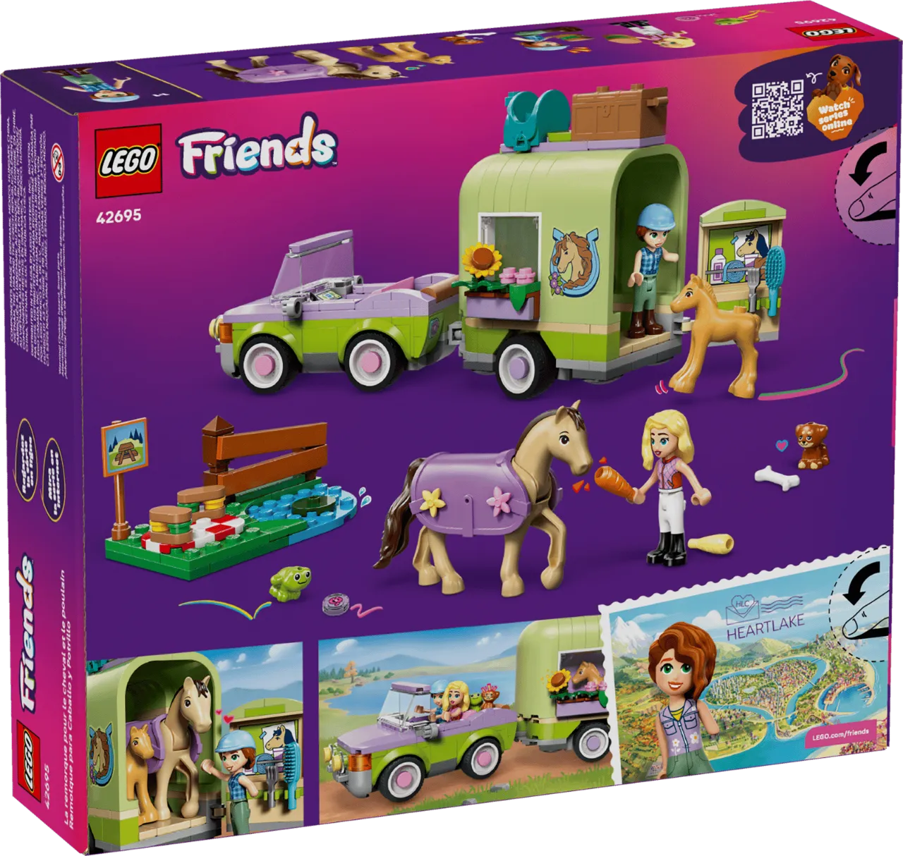 Horse & Baby Foal Trailer, Lego Friends Collection 279 Pieces, 42695
