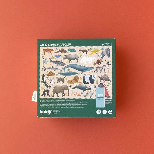 Puzzle: Life threatened animals in the world 200 pcs, LONDJI