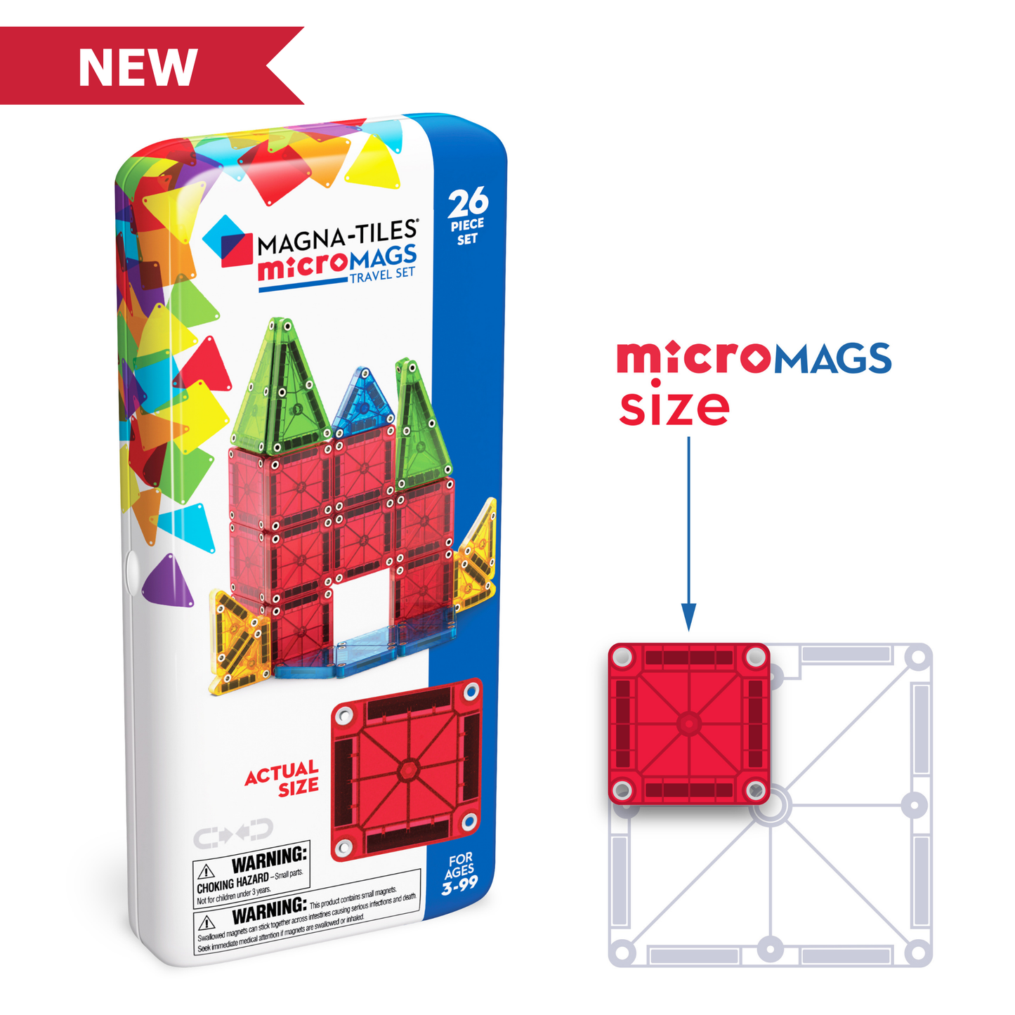 microMAGS 26-Piece Travel Set Magna-Tiles