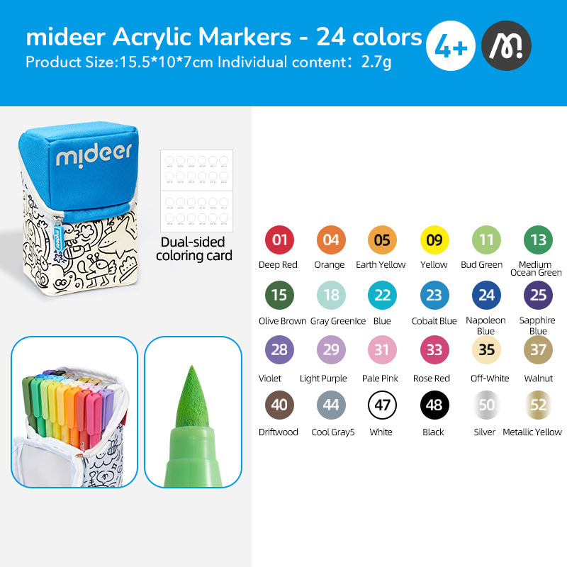 Acrylic Markers - 24, Mideer