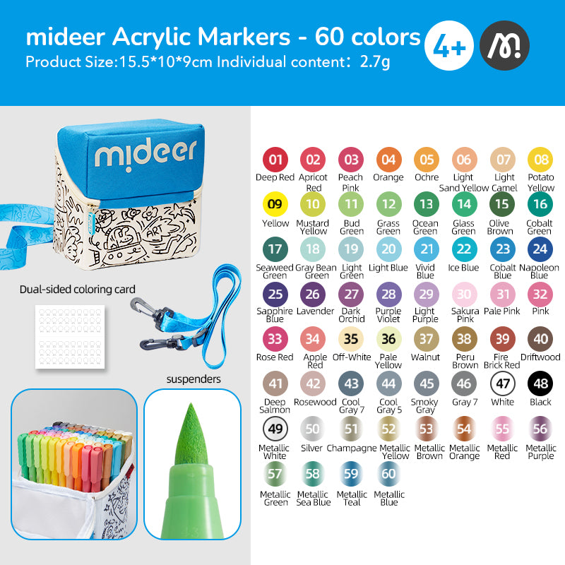 Acrylic Markers - 60, Mideer