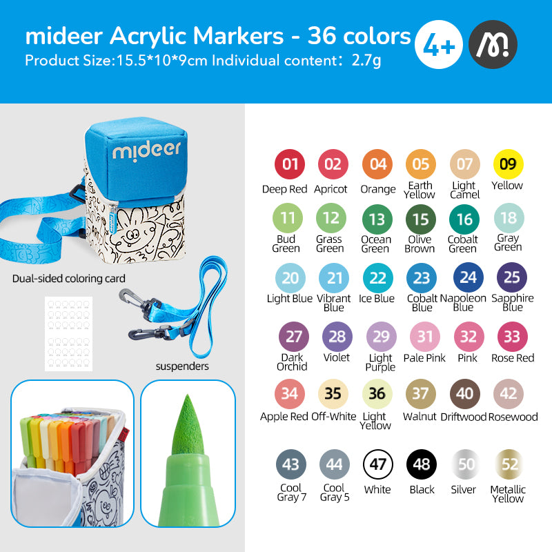 Acrylic Markers - 36, Mideer