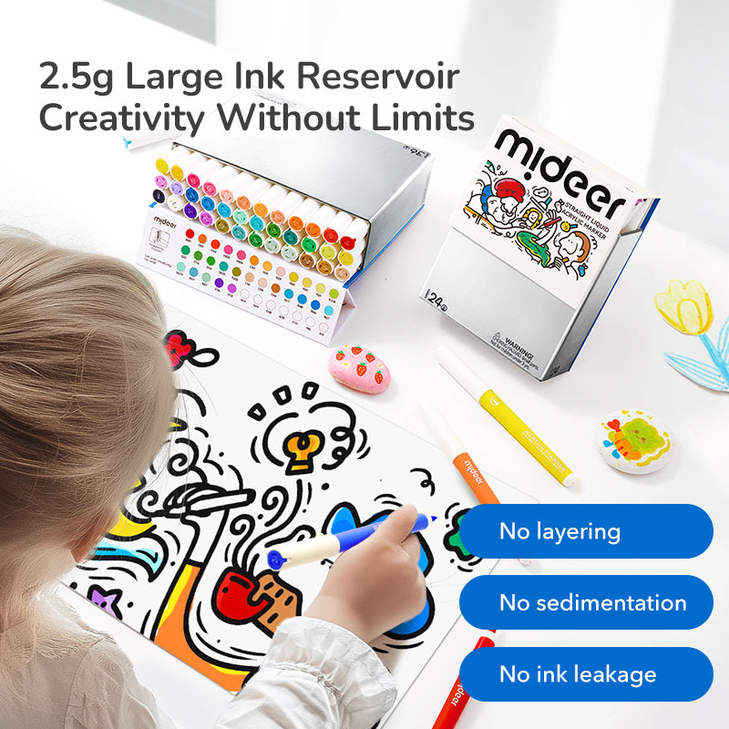 Straight Liquid Acrylic Marker - 36 Colors, Mideer