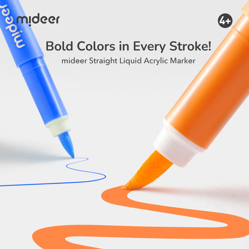 Straight Liquid Acrylic Marker - 36 Colors, Mideer
