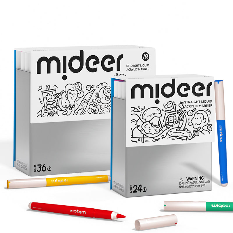 Straight Liquid Acrylic Marker - 36 Colors, Mideer