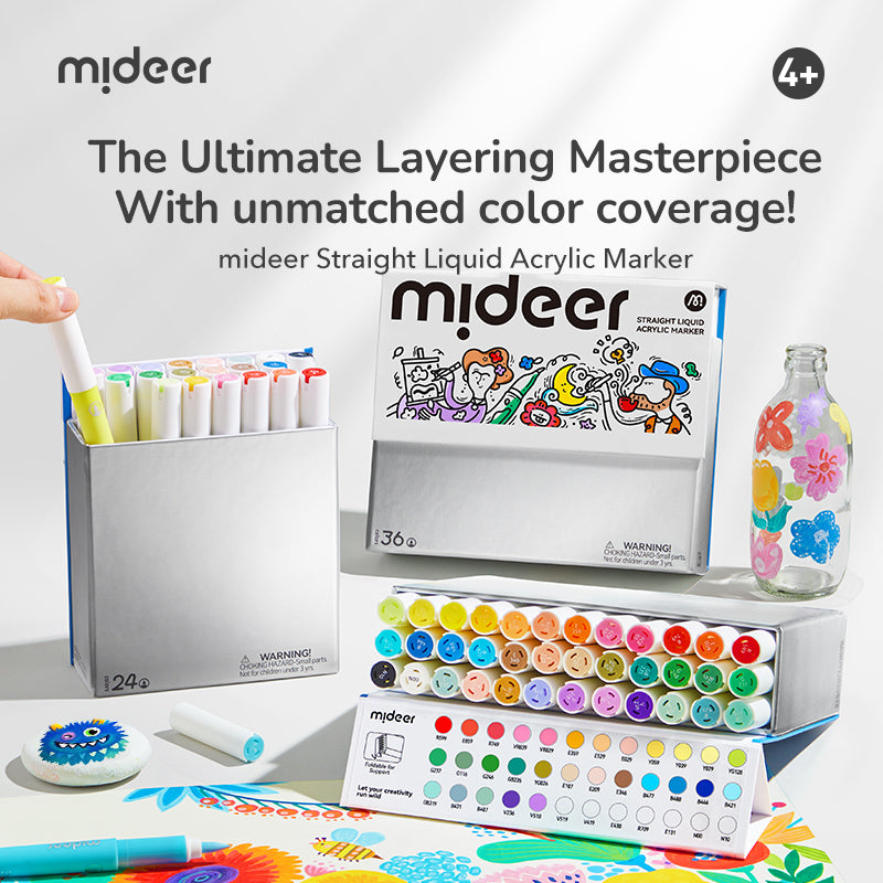 Straight Liquid Acrylic Marker - 36 Colors, Mideer