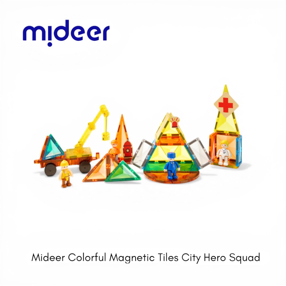 Colorful Magnetic: Tiles City Hero Squad 33 pcs, Mideer
