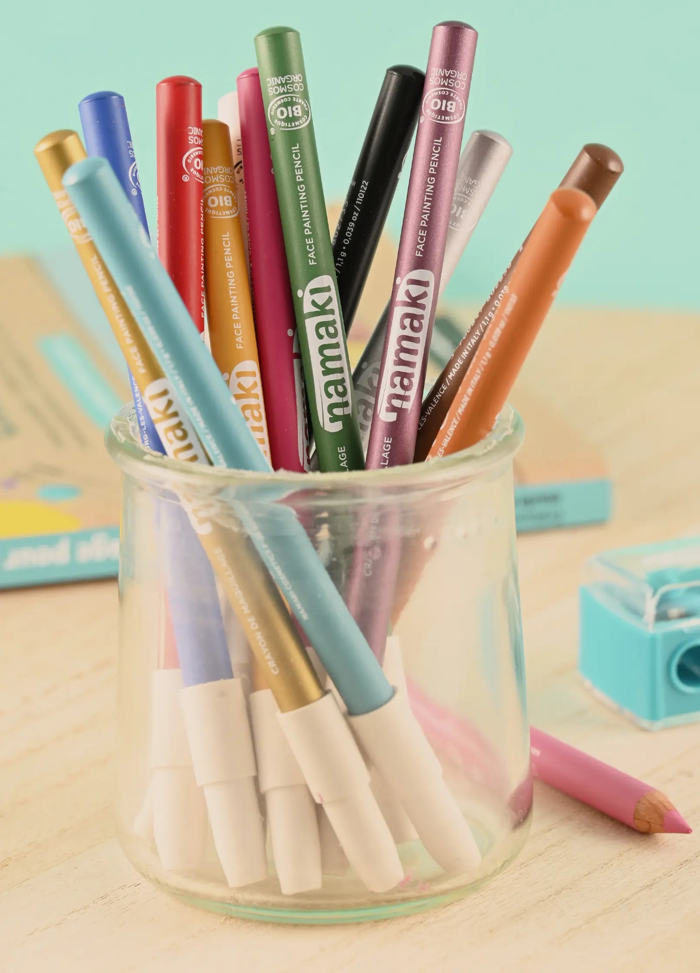 Face Painting pencils Slim 4 colors : Gold, Silver, Black, White. Namaki