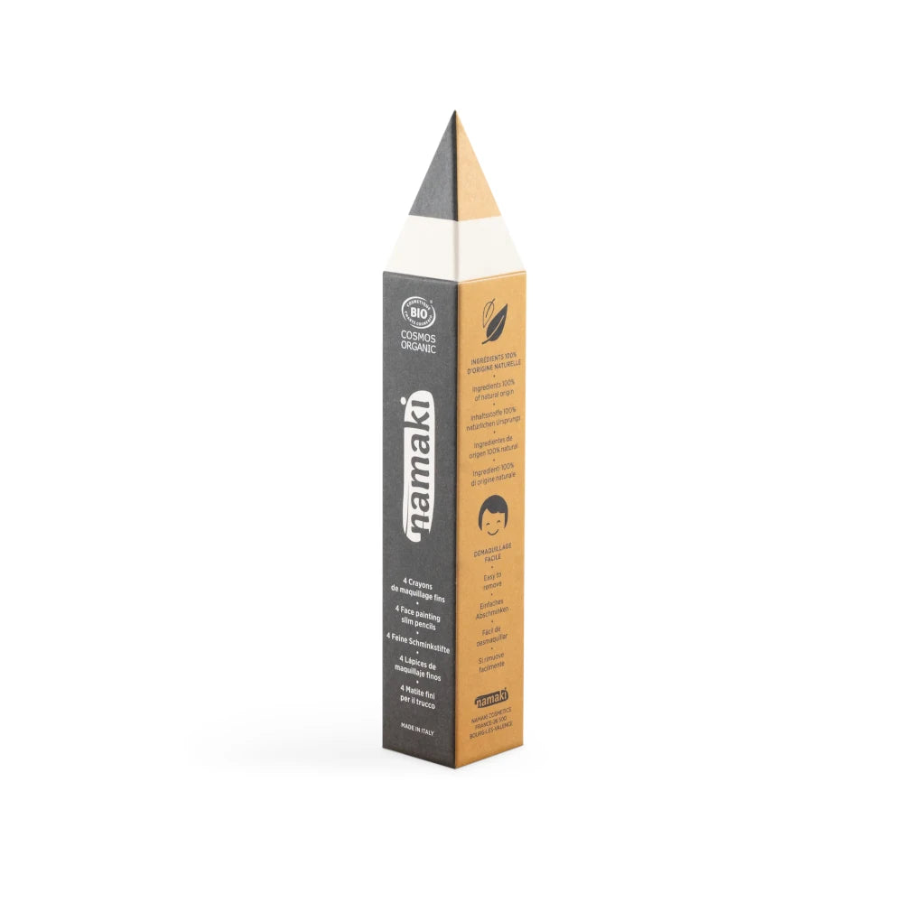 Face Painting pencils Slim 4 colors : Gold, Silver, Black, White. Namaki