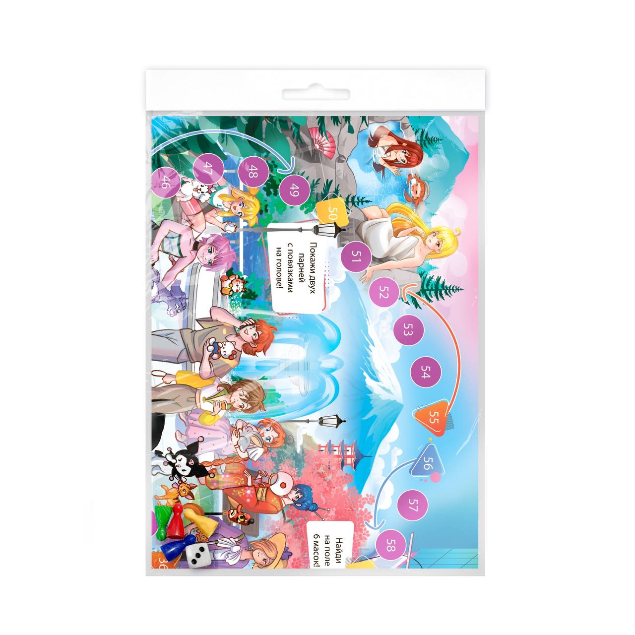 Игра-ходилка с фишками. Аниме-таун. 59,5х42 см.