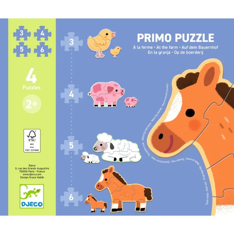 Set of First Puzzles: At the Farm, Djeco
