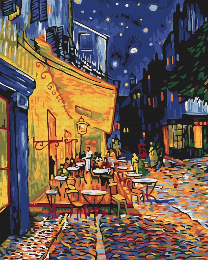 Night cafe in Arles. Van Gogh Paint by Numbers, Brushme