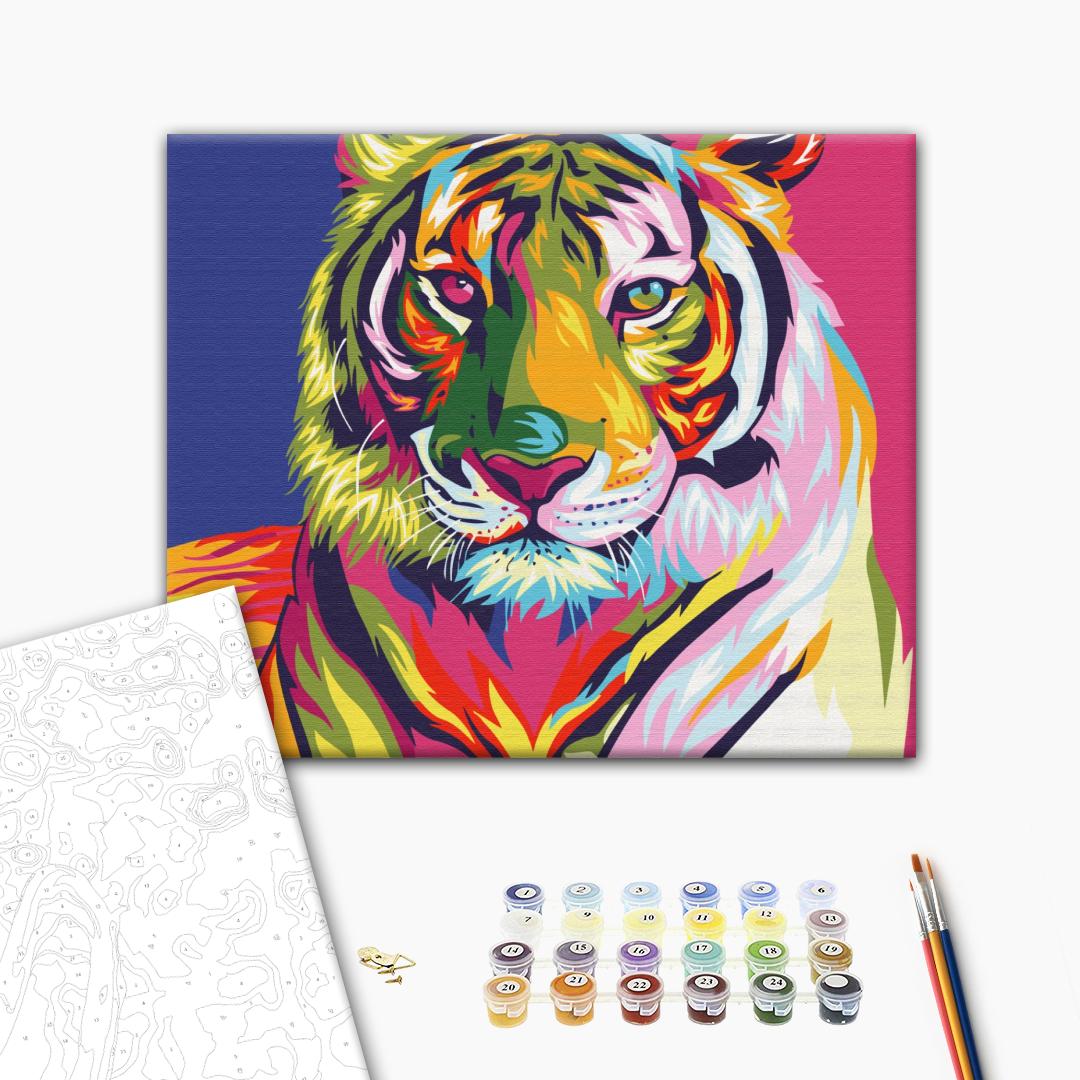 Tiger pop art Paint by Numbers, Brushme