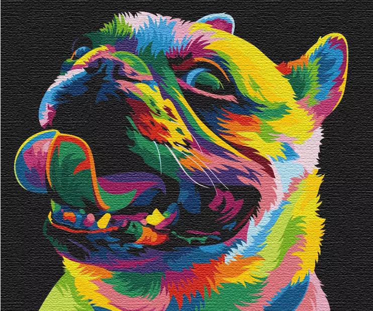 Rainbow dog Paint by Numbers, Brushme