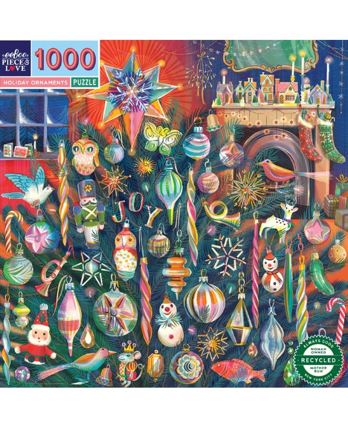 EEBOO PUZZLE 1000 HOLIDAY ORNAMENTS