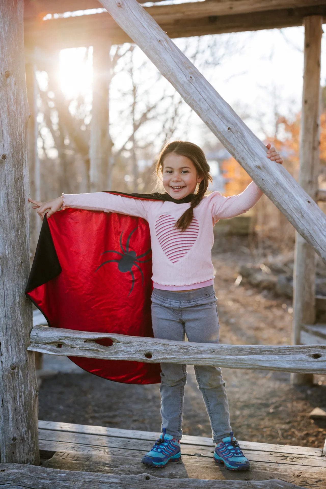 Reversible Spider And Bat Streamline, Costume Cape For Kids 4+
