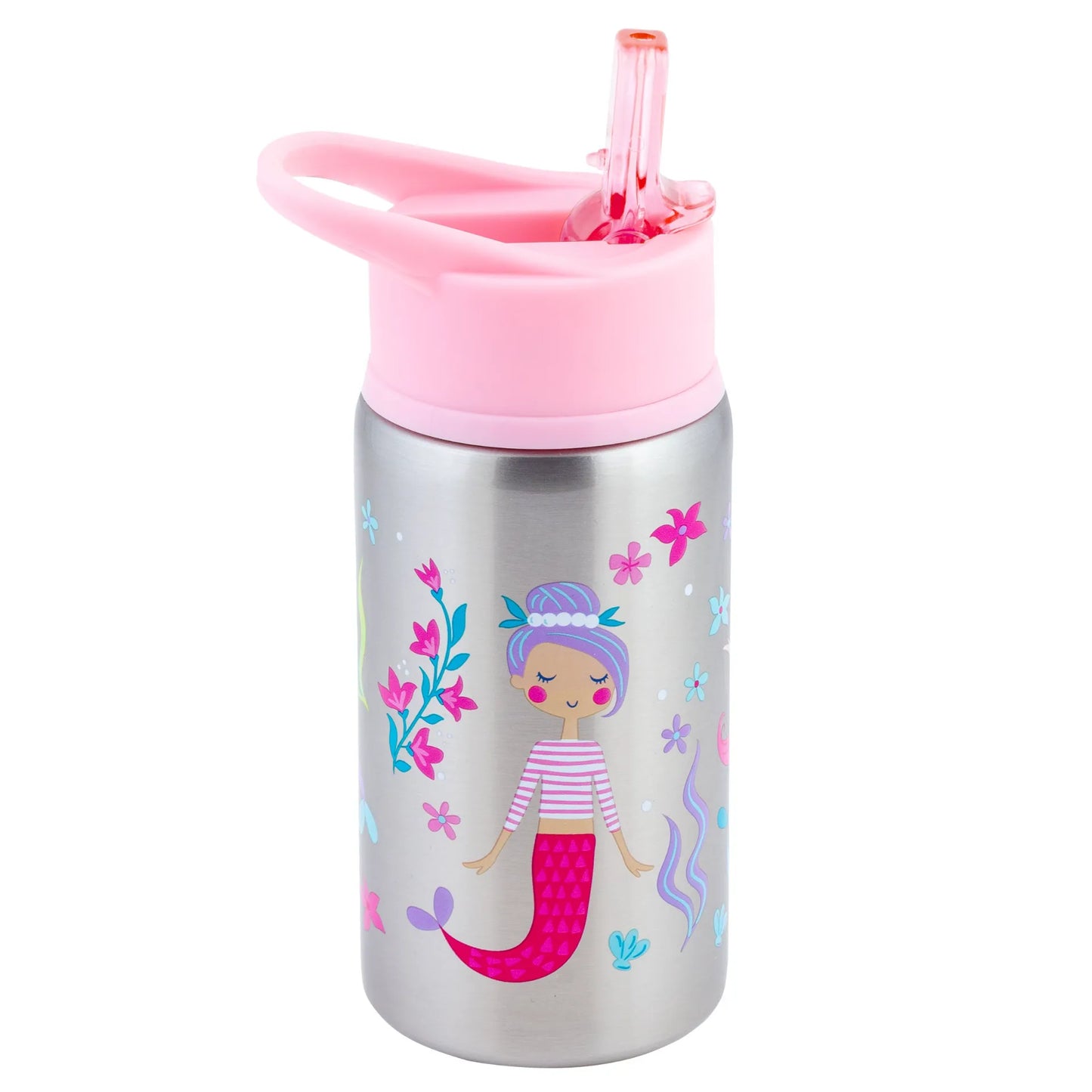 Stainless Steel Water Bottle Mermaid: Insulated Stainless Steel Water Bottle 18oz. For Kids 3+