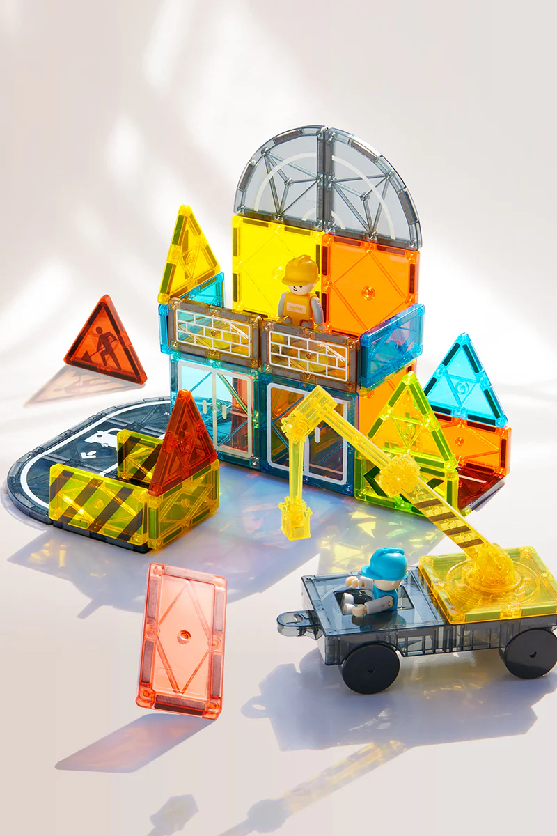 Colorful Magnetic Tiles - Little Architect, Mideer