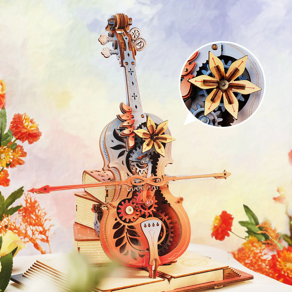 Mechanical Music Box 3D Wooden Puzzle: Symphony of Gorgeous Dreams AMK63M, ROKR