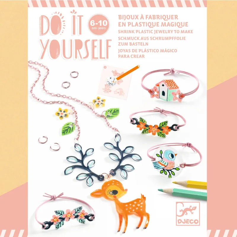 The Fawn And The Bird, Shrink Plastic Jewellery Kit For Kids 6+