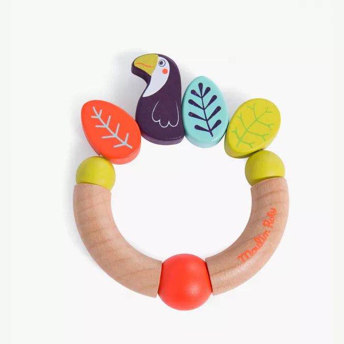 Toucan wooden rattle: Dans la jungle, Moulin Roty