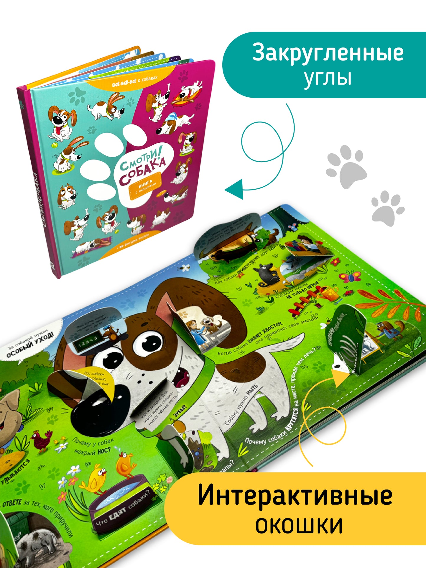 Смотри! Собака. Книга с окошками.