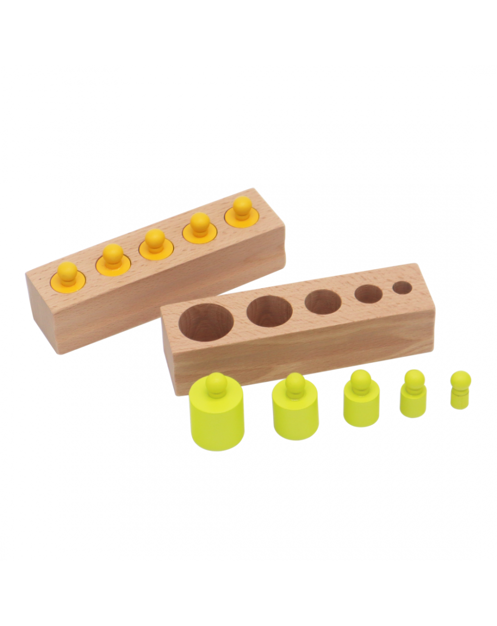 Volumetric Wooden Cylinders Size Sorting Game, Andreu Toys