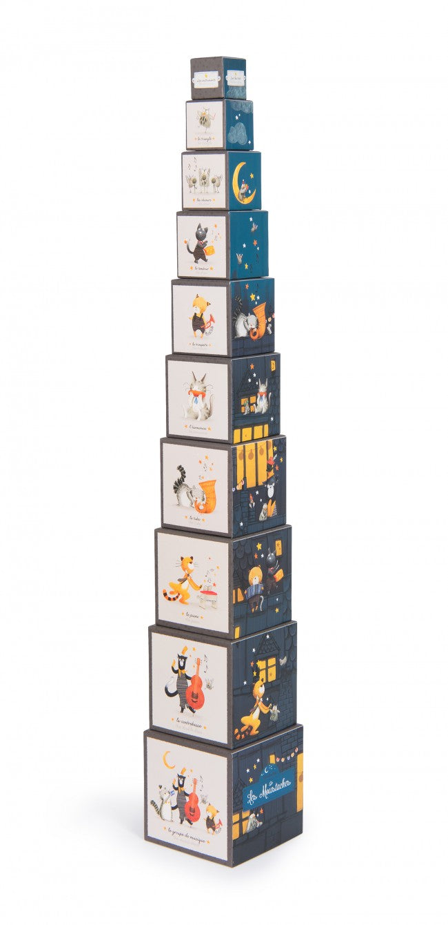 Stack-up cubes Les Moustaches, Moulin Roty