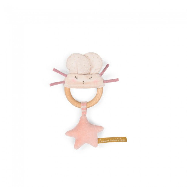 Pink mouse wooden ring rattle La Petite Ecole de Danse, Moulin Roty
