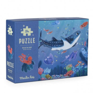 Glow-in-the-dark puzzle Under the sea Les Aventures de Paulie 24PCS, Moulin Roty
