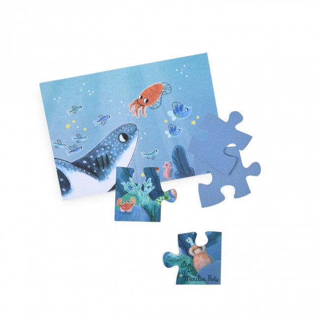 Glow-in-the-dark puzzle Under the sea Les Aventures de Paulie 24PCS, Moulin Roty