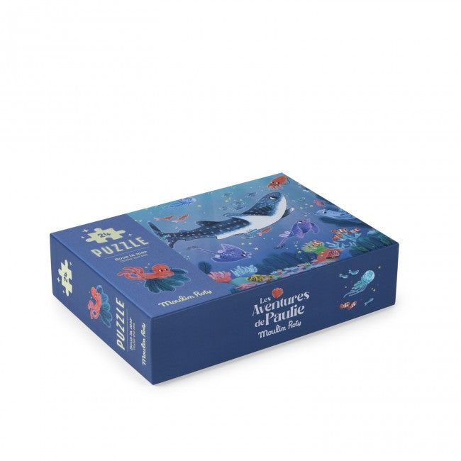 Glow-in-the-dark puzzle Under the sea Les Aventures de Paulie 24PCS, Moulin Roty