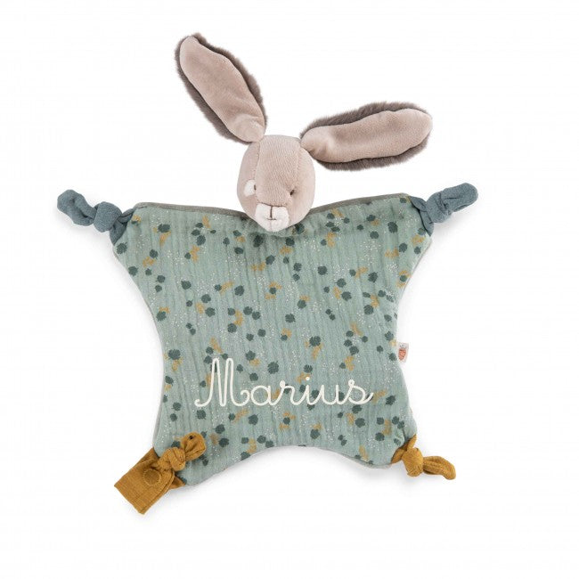 Sage rabbit comforter Trois Petits Lapins, Moulin Roty