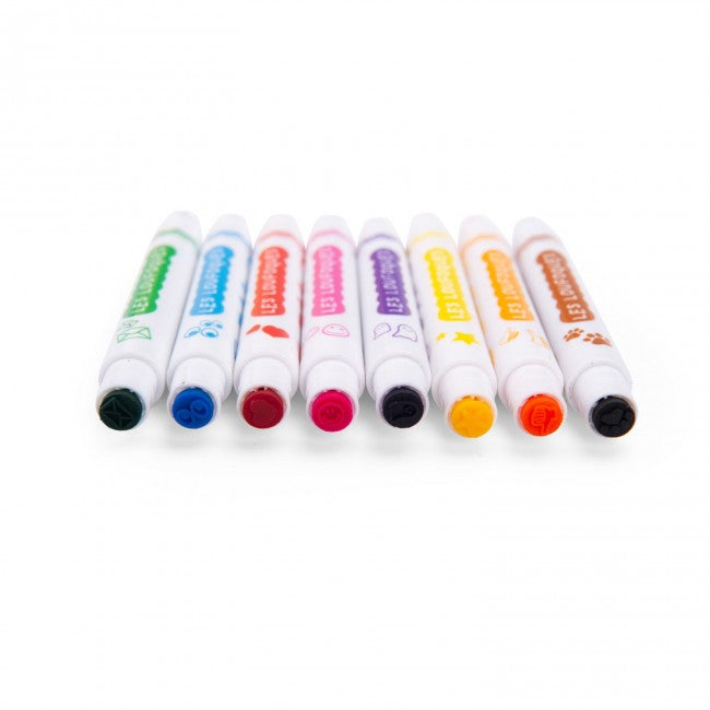8 stamp felt pens 2-in-1 Les Loufoques, Moulin Roty