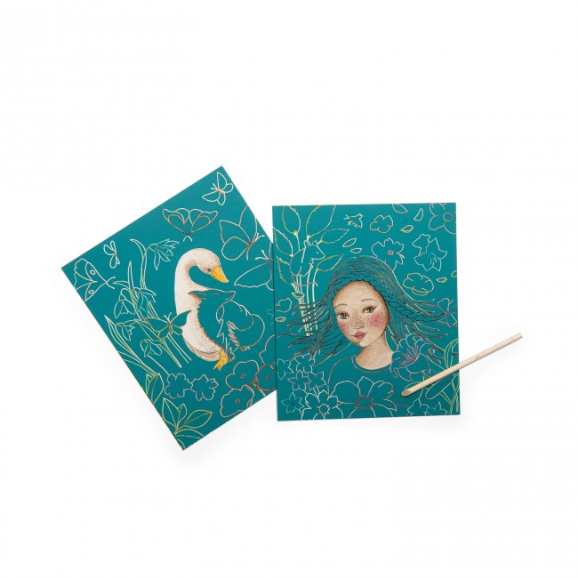 Scratch art cards Les Rosalies, Moulin Roty