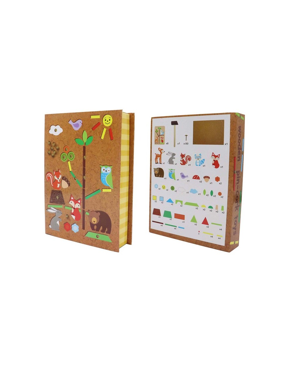 Wooden Pin-Cork Forest Friends Tap A Shape Set, Andreu Toys