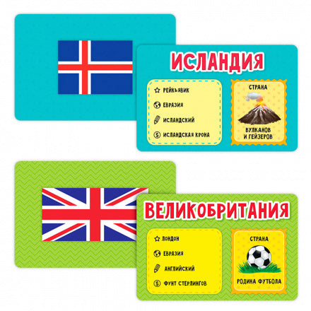 Флагомания. Игра карточная. 54 карточки
