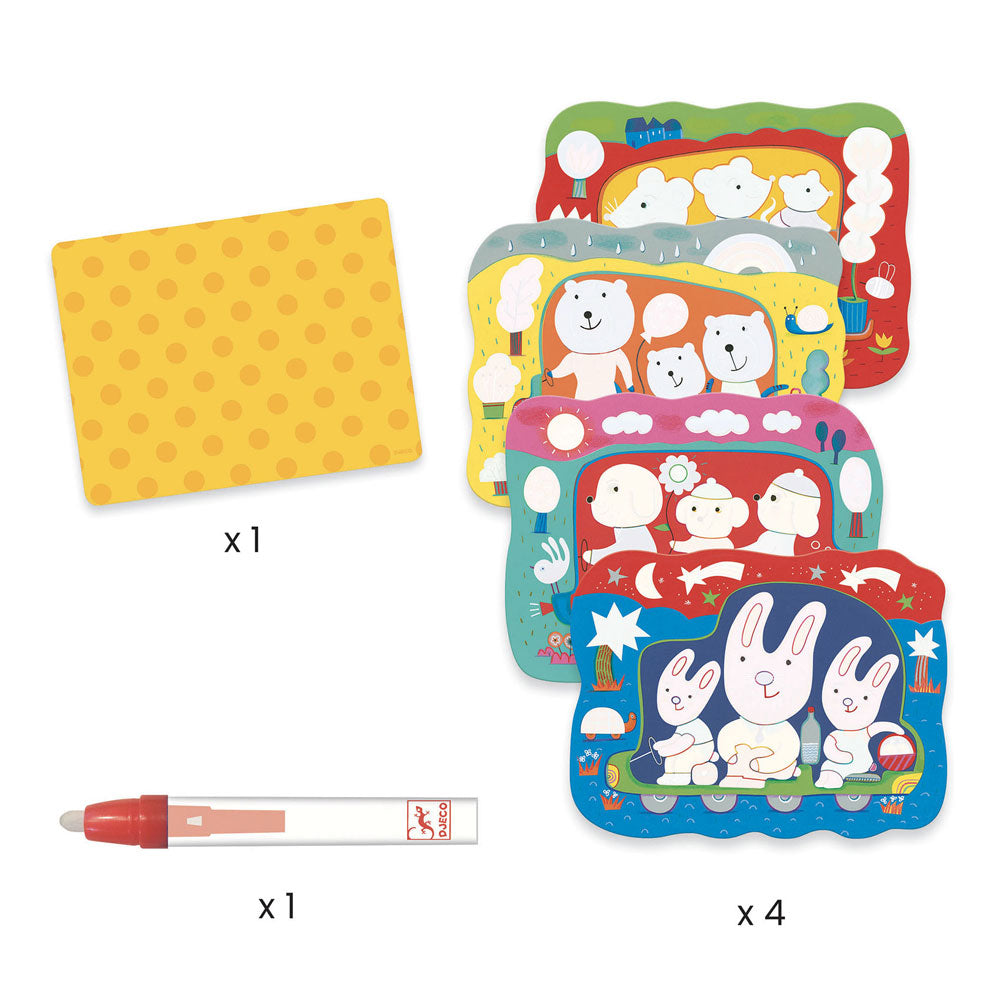 Djeco Magic Water Coloring - Hidden on the road by Djeco