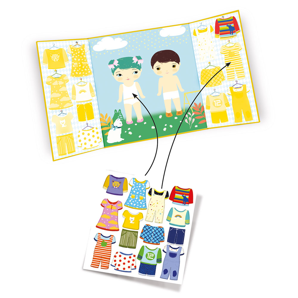 Djeco Reusable Stickers Clothes