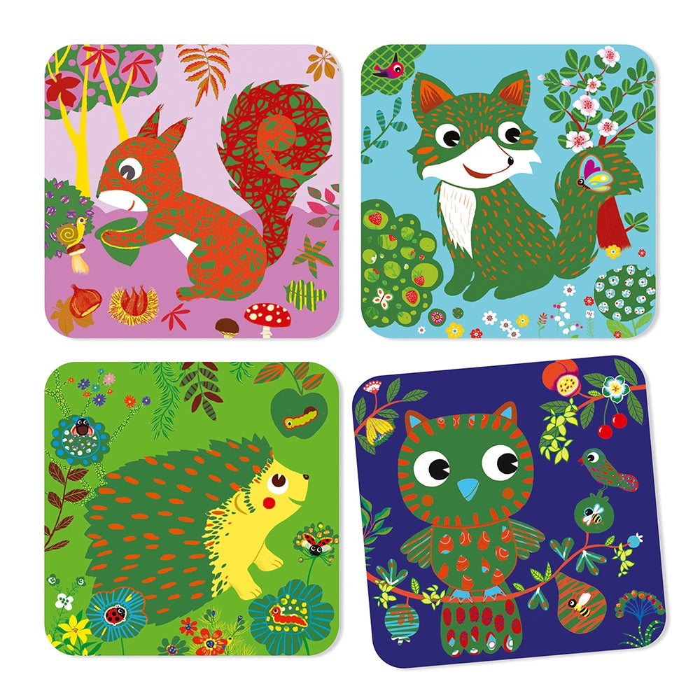 Djeco Small gift for little ones - Scratch cards Country creatures