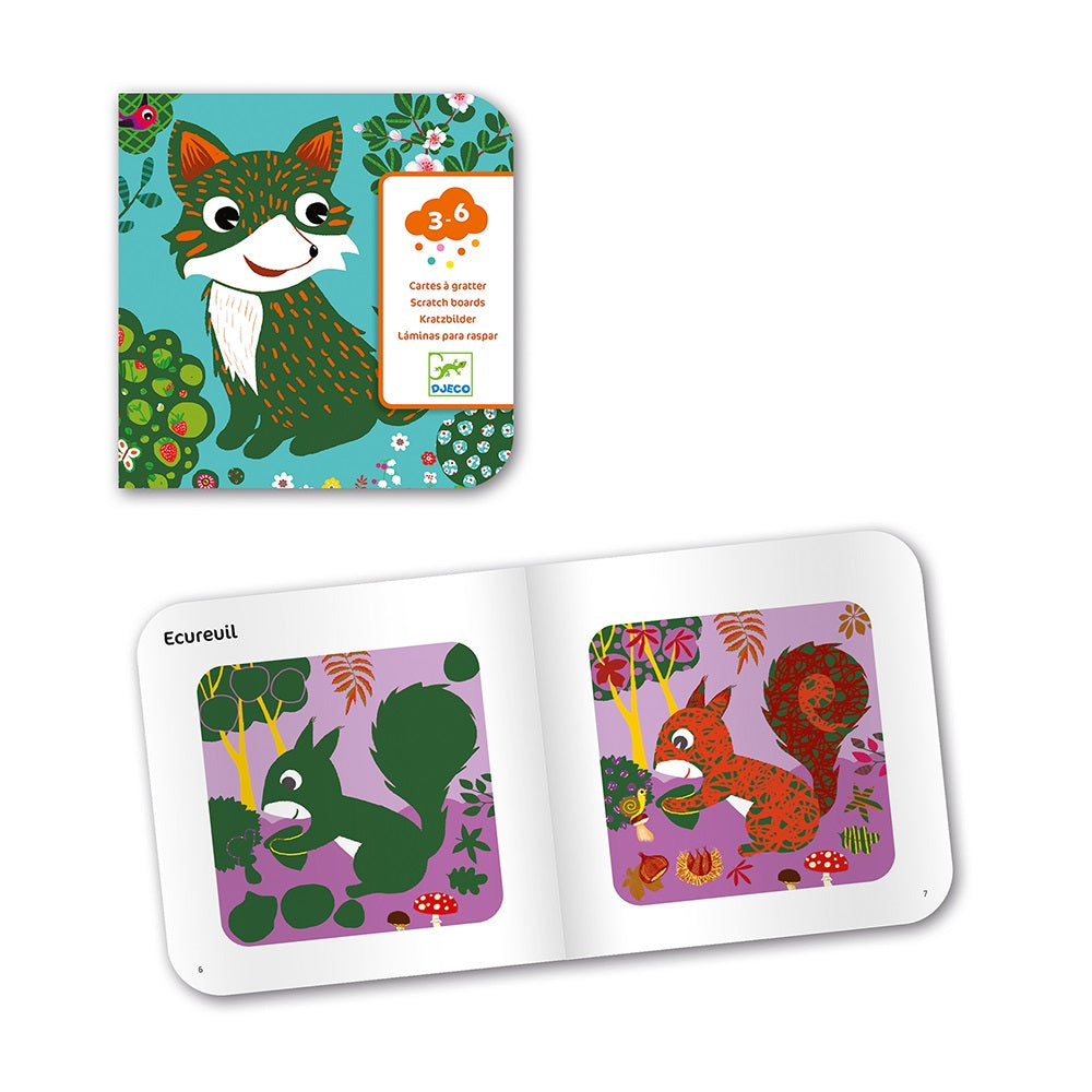 Djeco Small gift for little ones - Scratch cards Country creatures