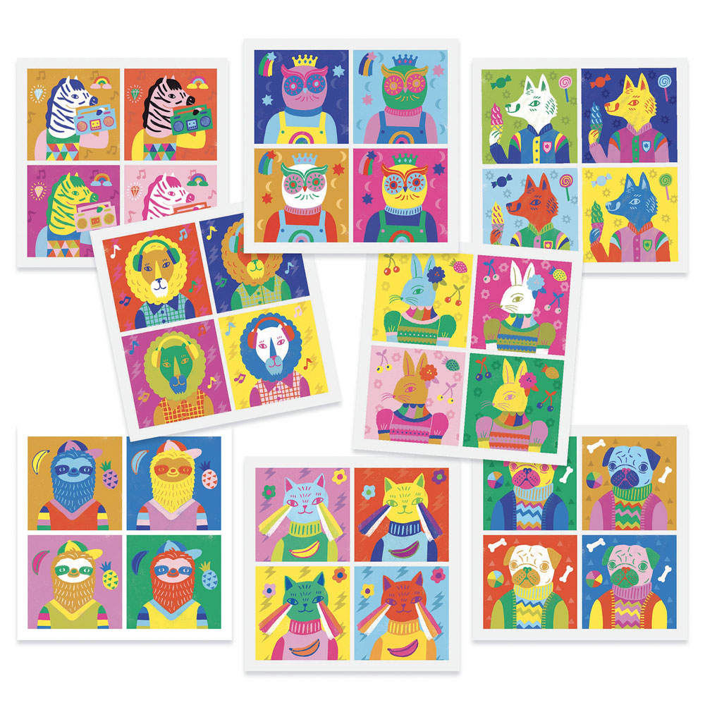 Djeco, Inspired By Andy Warhol, Totally Pop, Sticker Art, series.