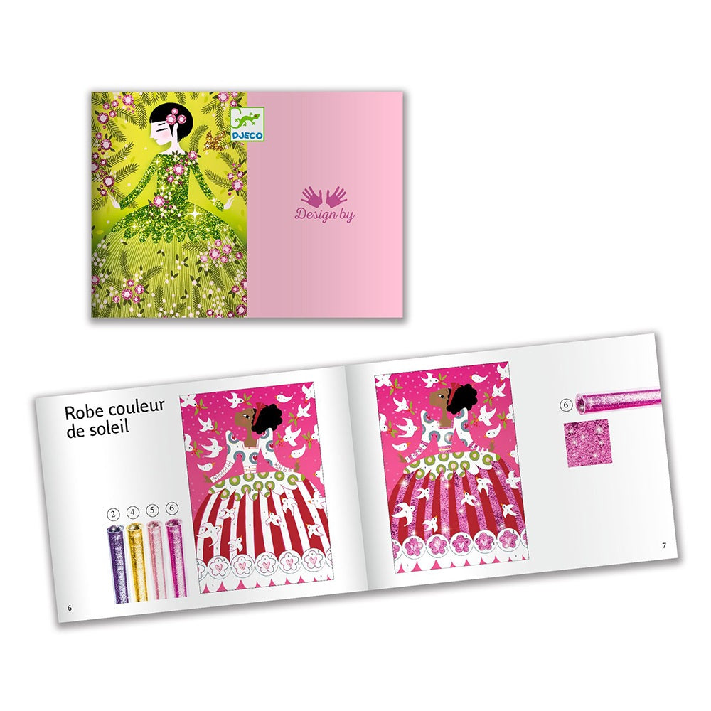 Djeco, Glitter dresses, I create with glitter.