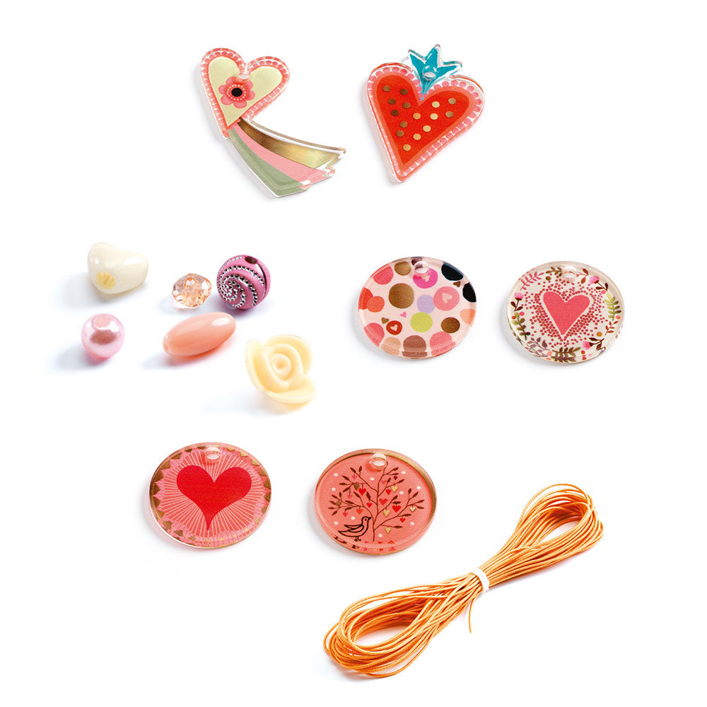 Djeco Design Needlework - Beads And Jewellery Hearts