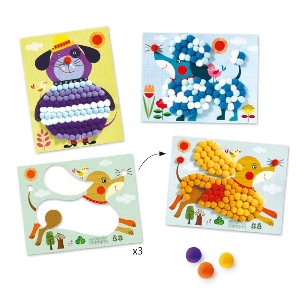 Collages Dogs to stroke for little ones Djeco