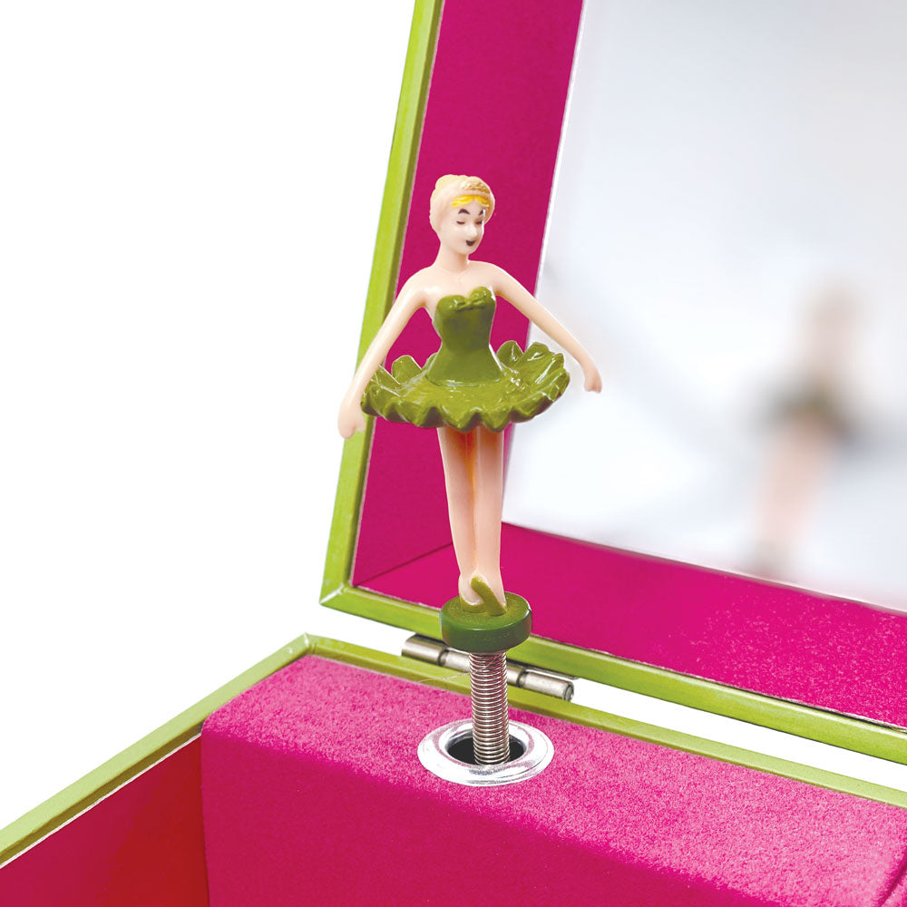 Svoora Musical Jewelry Box 'Ethereal' with Ring Holder, Drawer & Wide Mirror 'Forest Dance'