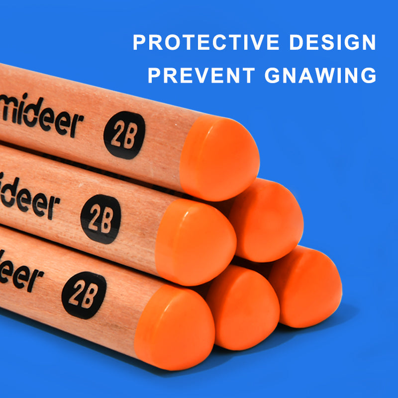 Thick triangular pencils 2B - 6 pcs Mideer