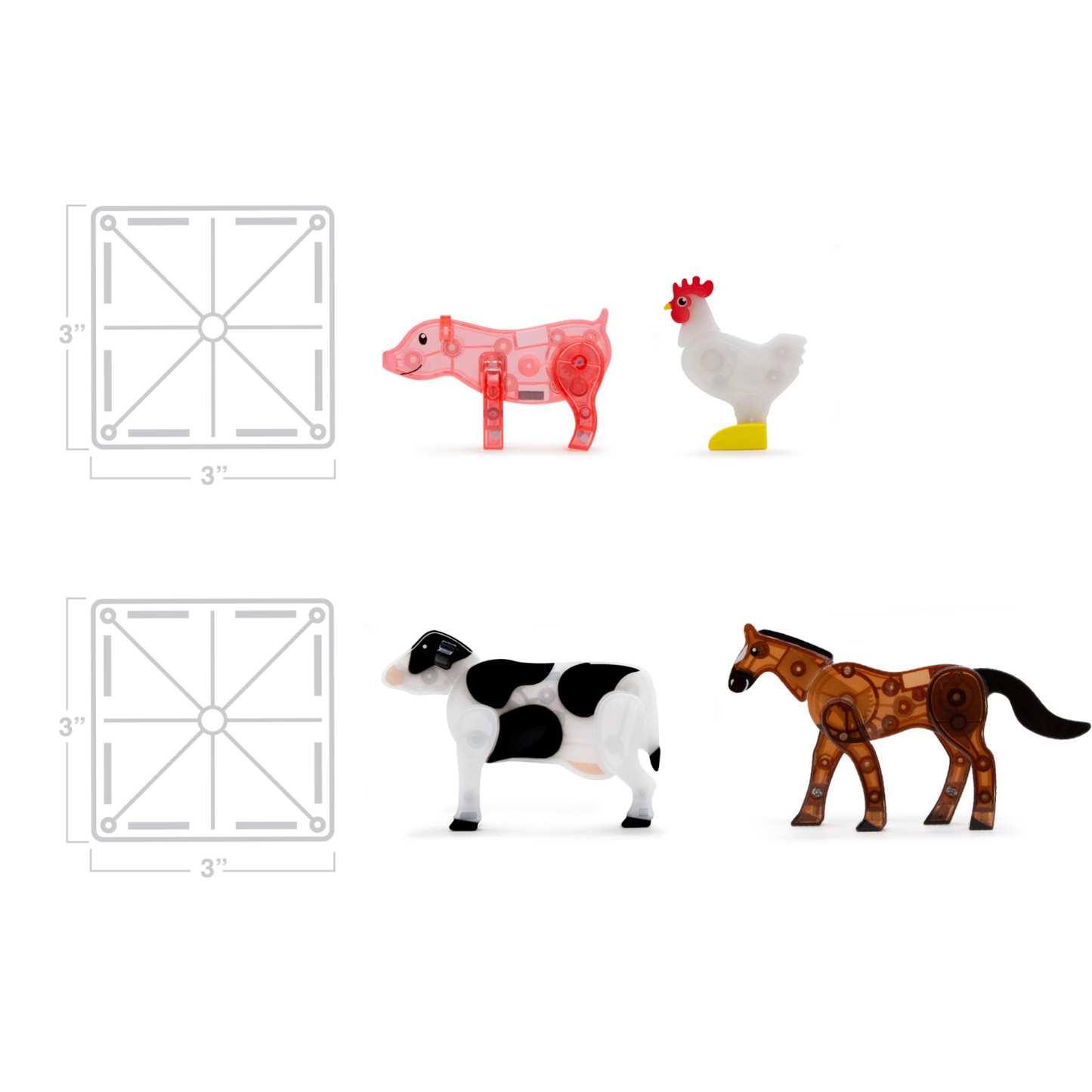 Farm Animals 25-Piece Set Magna-tiles