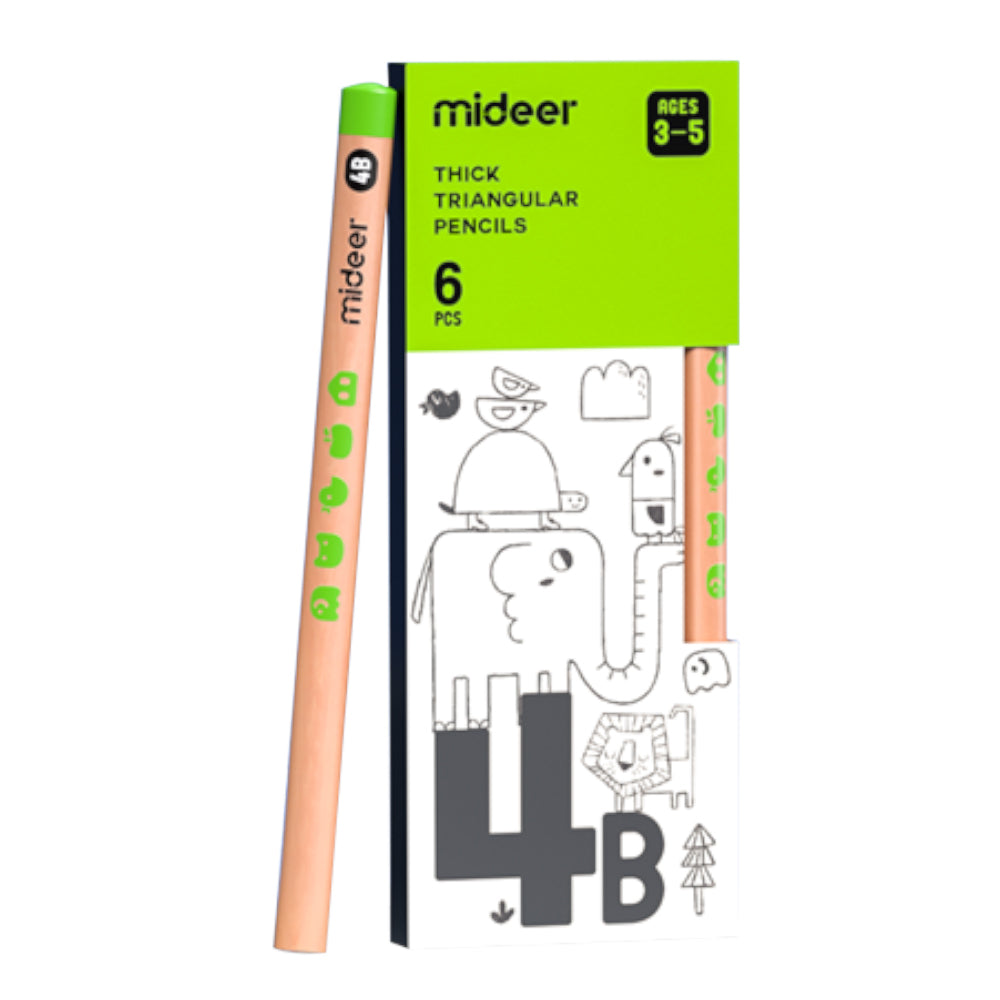 Thick triangular pencils 4B - 6 pcs Mideer